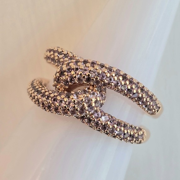 Ring Bomb Party Jewelry - Bomb Party RG64877 Size 9 Ring - The Twist - Pink Sapphire on Rose Gold NEW
